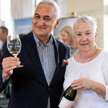 HBWA Ambassador Mike McRoberts and winemaker Lorraine Leheny (Bilancia)